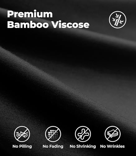 Image of NACHILA Pajamas Set for Men-Viscose Made from Bamboo, Short Sleeve Sleepwear Soft Pj with Shorts Cool Loungewear