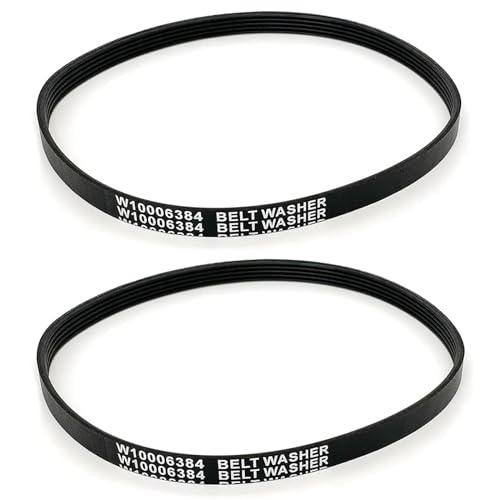 Upgraded W10006384 Washer Drive Belt Replacement Part, High-quality Drive Belt Compatible with Whirlpool Kenmore Maytag Washers Replaces W10006384 AP6014712 WPW10006384VP PS11747978 (2 Pack)