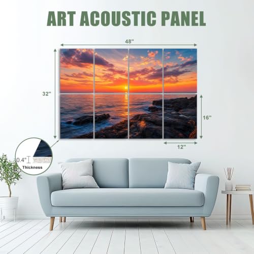 8 piezas paneles acústicos artísticos absorbentes de sonido con diseño decorativo 48"x32" miniatura 2