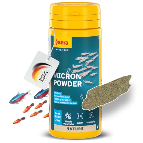 Sera Micron Powder 50ml (1,7 fl oz) | Ultra-Fine Fry Food with Krill & Spirulina for Fish...