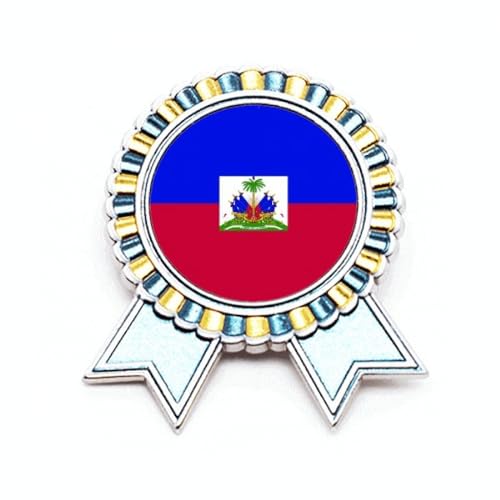 Broche drapeau Haïti en métal taille M pour costume et revers