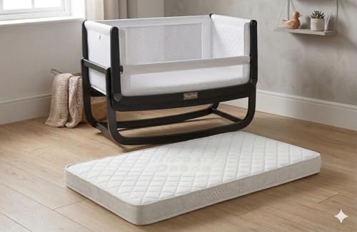 Restorology - Baby Crib Mattress Extra Thick & Soft Foam Mattress With Antibacterial Removable Cover Replacment mattress for Snuzpod 4; Colour White | Size : 40cm x 75.5cm