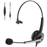 3.5mm Phone Headset with Microphone Noise Cancelling & in-line Control, Computer Headset for iPhone
