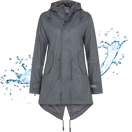 BMS Regenmantel 100% wasserdicht - cool grey - 36