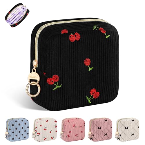 Neceser para Compresas de Tela Reutilizables Pequeña Bolsa de Menstural para Compresas Algodon Salvaslip Tampones Neceser Niña con Cremallera Bolsas Sanitarias Regalo para Adolescentes Niñas Mujers