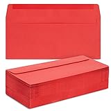 Juvale 100 Pack #10 Red Envelopes with Square Flap for Mailing Letters, Invitations (4 1/8 x 9 1/2 In) - Business Envelopes