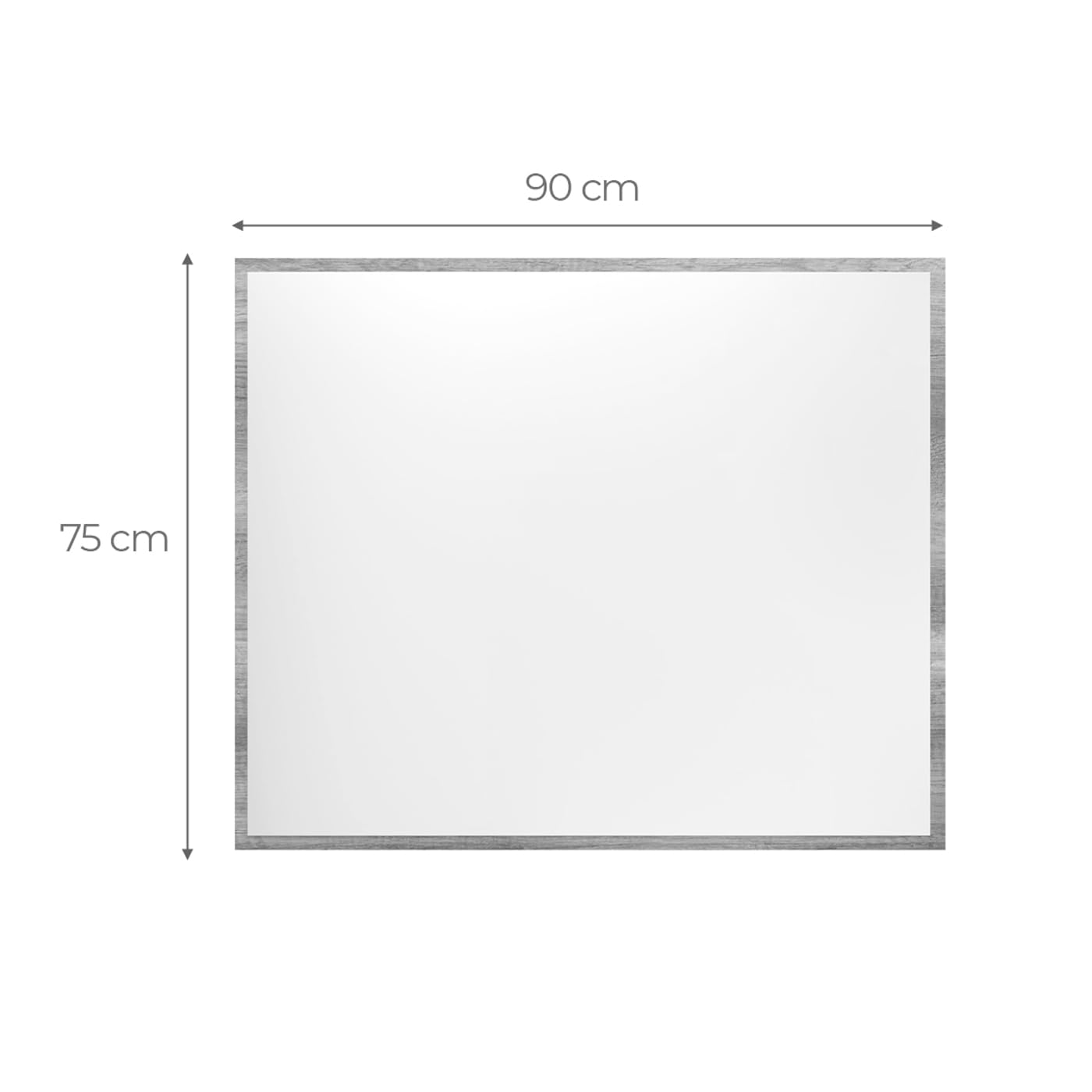 amuéblate Online - Espejo de Pared, Modelo Florida, Acabado en Color Cañón, Incluye Herrajes, Medidas: 75 cm (Alto) x 90 cm (Ancho) x 2 cm (Fondo)