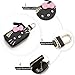 Cartoon Cute Car Remote Key Case,PU Leather Car Key Holder Ring Box,Metal Hook Zipper Embroidered Bag,Wristlet Keychain Key Case,for Women and Men. (Pink)