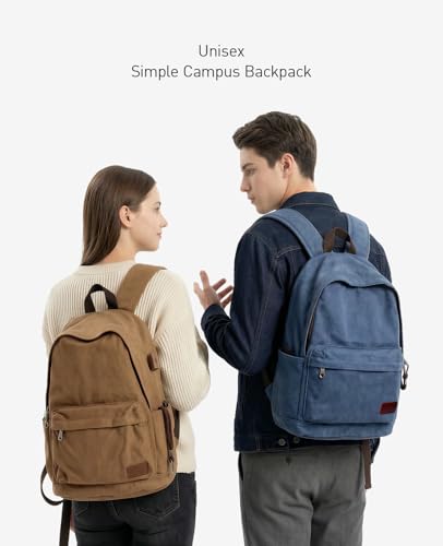 Image of Muzee Canvas Backpack for Men and Women with 15.6 inch Laptop Compartment