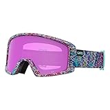 Giro Dylan Ski Goggles - Snowboard Goggles for Women & Youth - Pink Data Mosh Strap with Amber Pink/