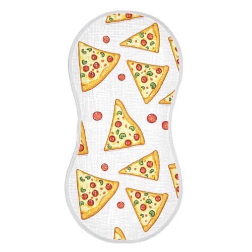 vvfelixl Muslin Burp Cloths Delicious Sliced Pizza Baby Washcloths for Baby Girl Boys 2 Pack