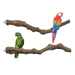 Allazone 2 Stück Sitzstangen Vögel, Naturholz Sitzstangen Natürlicher Traubenstab Sitzstangen für Vögel, Vögel Spielzeug Vogel Papagei Schaukel Spielzeug