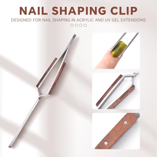 Pinza de acero y madera para manicura y arte de uñas miniatura 2