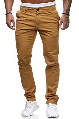ORANDESIGNE Pantalon Chino Homme Coupe Ajustée Pantalons Longs d'affaires A Jaune L
