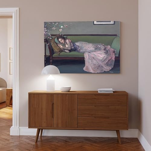 Toile d'art John Lavery Le canapé vert avec cadre de haute qualité - 5