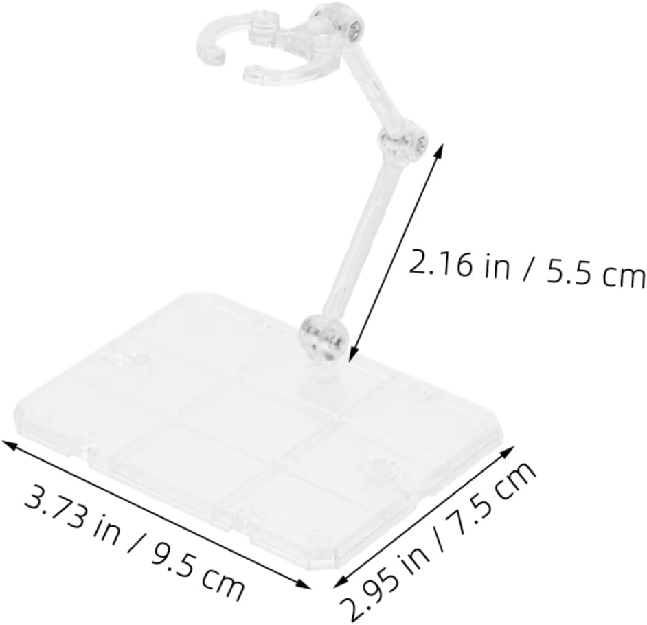 2Pcs Plastic Action Figure Display Stands, Adjustable Angle Model Bases image 2