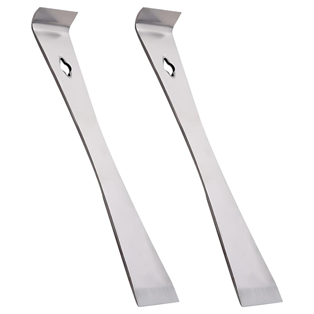 Pry Bar Scraper Set,2 PCS Stainless Steel Baseboard Removal Tool with Hanging Hole for Kitchen Remodel Scraping Pulling Lifting