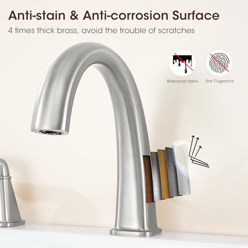 Deck Mount Roman Tub Faucet with Sprayer, High Flow, Brushed Nickel ﻿ by Hanallx - Used condition - Image 4