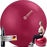 KIANA SPORTS Gymnastikball & Sitzball - 4 Größen - Deutsche Entwicklung - Rutschfester Yoga Ball mit Noppen - Extra Dick & Belastbar - inkl. Pumpe & Übungsplan – Ideal für Fitness & Büro