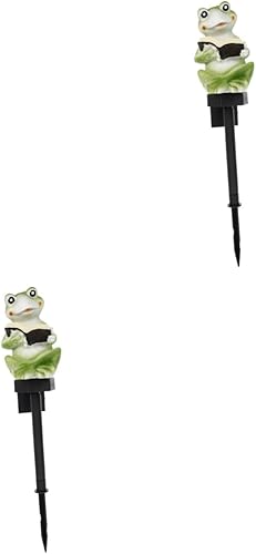 DOITOOL 2 unidades de la rana enchufables en la lámpara LED luces de calle al aire libre luces solares exteriores luces de estaca de jardín solar disponible en Yaxa El Salvador