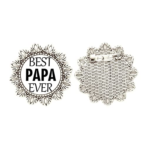Broche de plata Best Papa Ever mediano para el Día del Padre