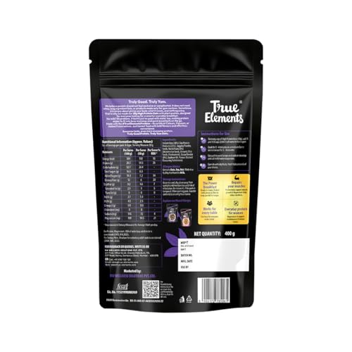 Image of True Elements 28g High Protein Oats 400g | High Protein Breakfast Oats with 28g Protein | High Fibre | No Added Sugar | Healthy Breakfast Cereal