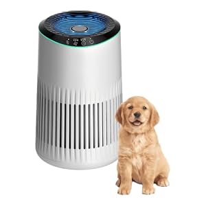 MERONTE Luftreiniger für Schlafzimmer, Zuhause, allergischer Luftreiniger für Schlafzimmer, Büro, Raucherzimmer, HEPA-Filter, Luftreiniger, Weiß, 1 Pack+3 Modi