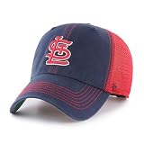 47 Brand MLB Unisex Team Color Alternate Trawler Clean Up Mesh Trucker Snapback Baseball Cap Adult One Size Fits All - St. Louis Cardinals - Navy/Red