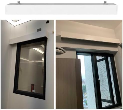 Premium White Curtain Box Valance - Adjustable 1m to 7m Aluminum Alloy Rail Track, 12x12 cm, Perfect for Room Dividers & Window Treatments, Stylish Home Décor Solution