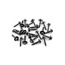 Retro-Motive Black Hex Head Trim Screws #1960 - M4.2x20mm - 7mm Hex Bolts for Automotive Exterior Trim - Body Panels and Splash Shields -25Qty- Black Finish - Secure External Hex Drive System