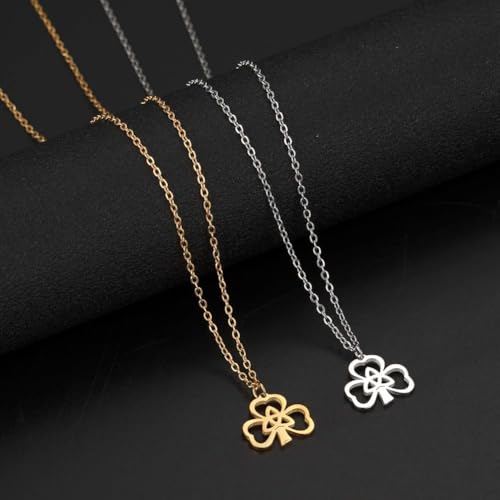 Collier Saint-Patrick en argent avec breloque trèfle porte-bonheur