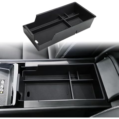 MARCHFA Center Console Organizer Compatible for 2025 2024 2023 Chevy Blazer EV Accessories Armrest Box Tray Organizer Insert with non-slip mats Cover