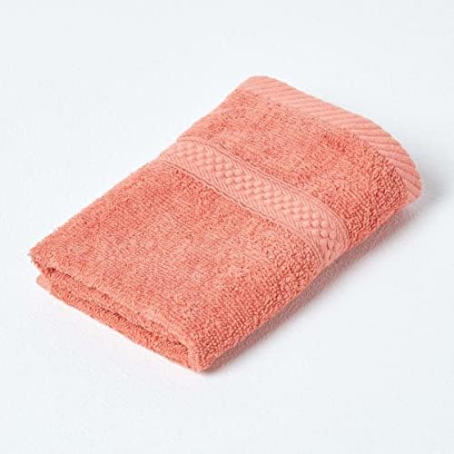 HOMESCAPES Turkish Cotton Face Towel Flannel Chocolate Very Soft and Absorbent, 500 GSM Heavy Weight for everyday Luxury