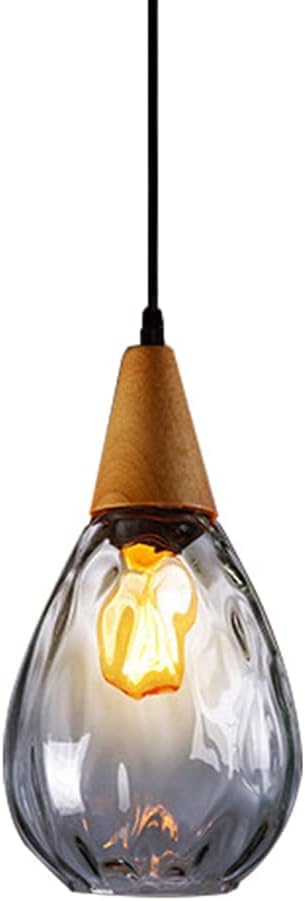 Lustre en bois massif Mid-Century et verre haut de gamme