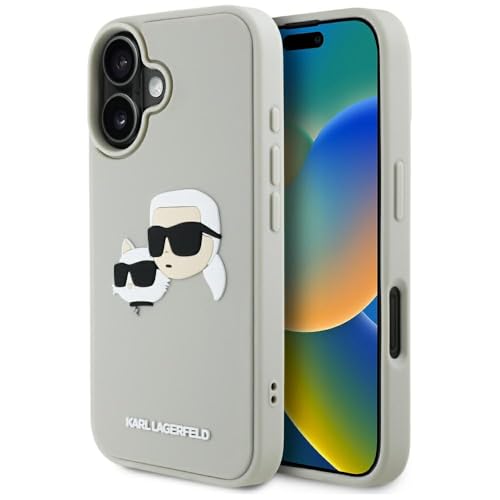 CG Mobile Karl Lagerfeld HC 3D Coque en Caoutchouc pour iPhone 16 Beige