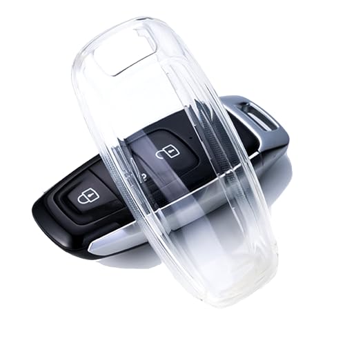 for Audi Key Fob Cover Clear TPU Car Key Fob Case Fit for Audi A3 A6 A7 A8 E-Tron S3 S6 RS6 S7 RS7 Q7 SQ7 Q8 SQ8 Car Remote Key Case Shell Protector