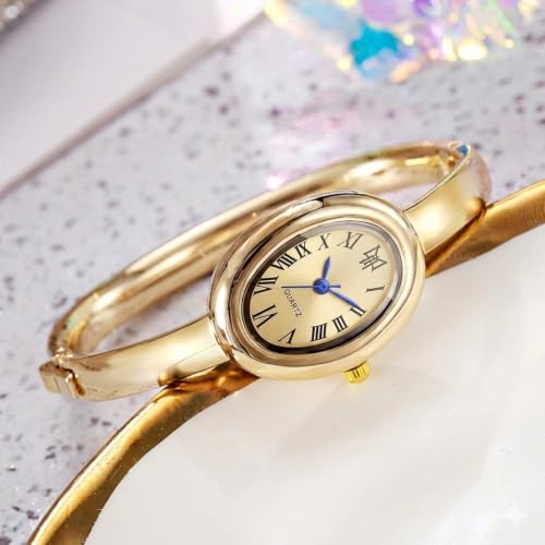 Image of Shocknshop Elegant Oval Roman Dial Women Quartz Fashion Bracelet Strap Ladies Wrist Watch for Woman and Girls -WCH197