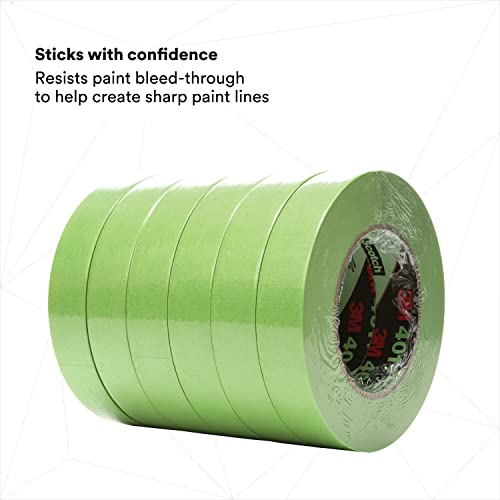 Image of 3M High Performance Green Masking Tape 401+, Superior Adhesion, Clean Removal, Highly Conformable, Paint-Bleed Resistant, 24 mm x 55 m, 6.4 mil, 24 /Case Bulk