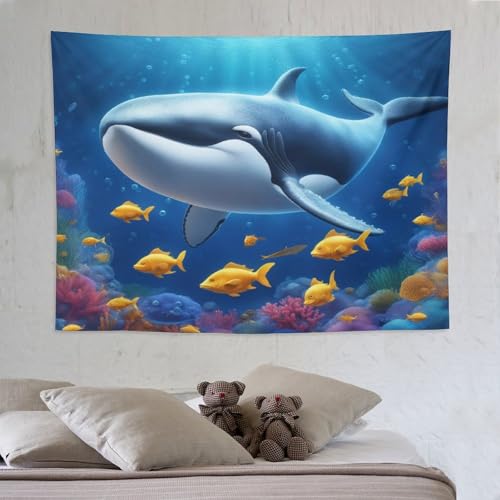 Tapisserie baleine pour habiller un grand mur blanc sans peindre