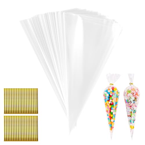 200 PCS Sachets Transparents Bonbons，Sac de Bonbons Biscuit Cadeau Mariage，Sachets bonbon...