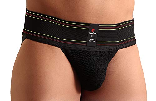 Omtex Athletic Supporter/Stretch Mesh Pouch for Men, Black
