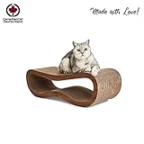 katzen kratzbrett xxl XXL Designer Kratzmöbel der neusten Generation aus Qualitäts-Pappe 84 X 24 X 23cm incl. Katzenminze