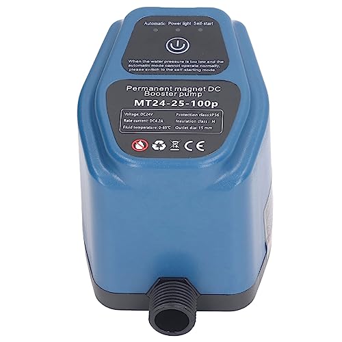 Fockety Pompa di Aumento della Pressione 'Acqua, Pompa di Acqua di Aumento della Doccia di 100W 24V IP56, Avvio e Arresto Automatico, Pompa di Pressione 'Acqua di 25L al Minuto (Spina Europea