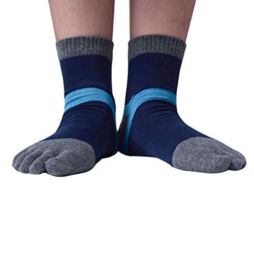 CXKWZ Men'S Socks 3 Pairs Men Socks In The Tube Comfortable Breathable Fight Color Vintage Toe Socks Breathable Five Fingers Casual Socks