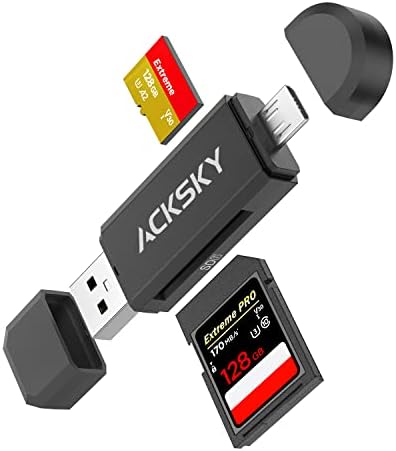 SD Card to USB Adapter, Micro SD Card Reader, USB 2.0 Micro USB OTG Memory Card Reader, Supports TF SD SDHC SDXC Micro SD Micro SDHC Micro SDXC MMC, RS-MMC UHS-I Cards