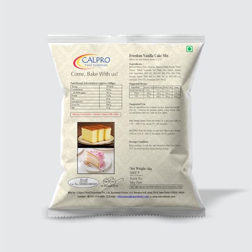 Image of Freedom Vanilla Cake Mix :Sugar Free, Egg Free Premix Cake In Second, ! High Protein ! Melt-In-Mouth -100% Vegetarian :Muffins & Pound Cakes: Mix 1KG