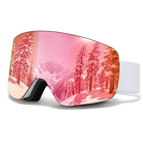 VCOROS スキーゴーグル OTG 白枠-REVOピンク