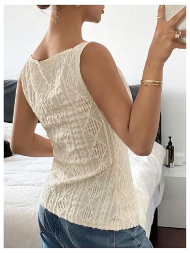 SOLY HUX Women's Button Down Y2k Textured Tank Top Sleeveless Vest Shirt Old Money Clothes2