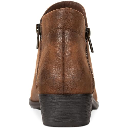 Sun + Stone Womens Adelinee Faux Leather Ankle Boots Brown 5 Medium (B,M)3