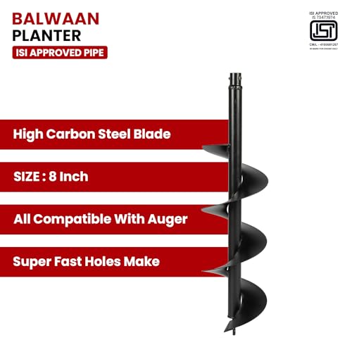 Image of Balwaan Krishi Earth Auger Drill Planter 8'' /Post Hole Digger planter /Spiral Drill planter of Auger (8 Inch Planter)|PT-8